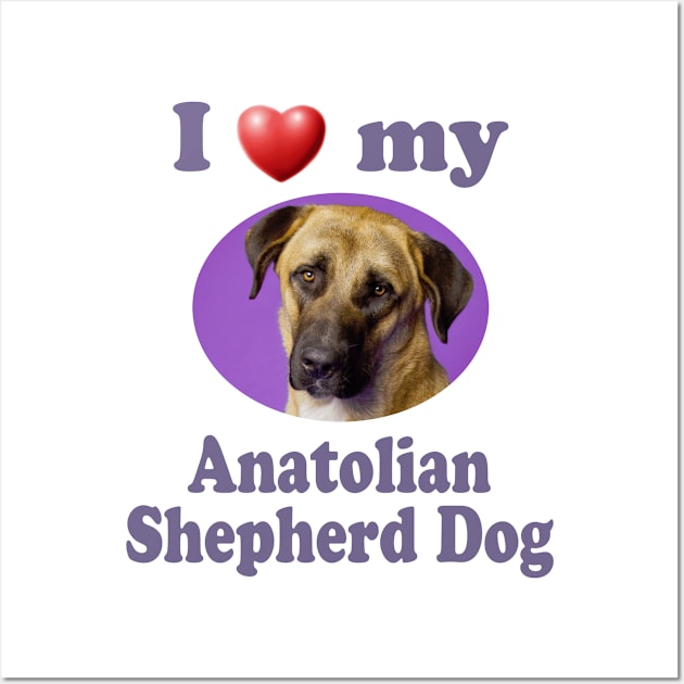 I Love My Anatolian Shepherd Dog Wall Art by Naves